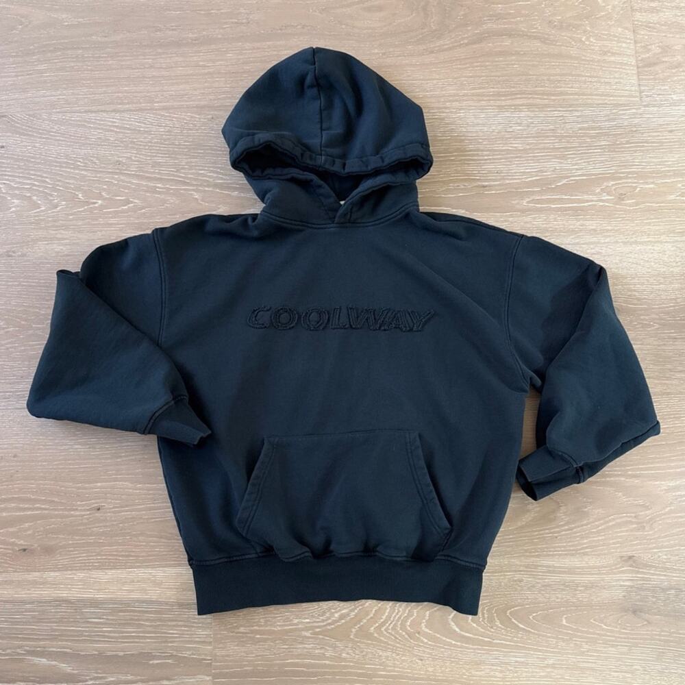 Coolway Logo Hoodies Size M in Wash Black